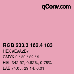 カラーコード: RGB 233.3 162.4 183 | qconv.com