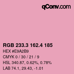 カラーコード: RGB 233.3 162.4 185 | qconv.com