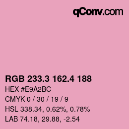 カラーコード: RGB 233.3 162.4 188 | qconv.com