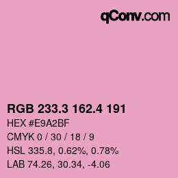 カラーコード: RGB 233.3 162.4 191 | qconv.com