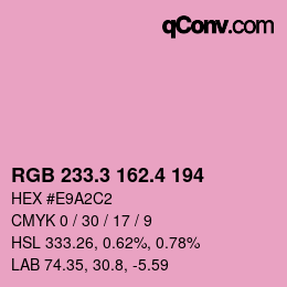 カラーコード: RGB 233.3 162.4 194 | qconv.com
