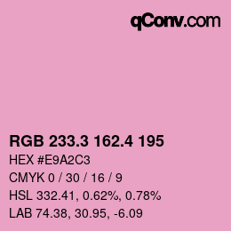 カラーコード: RGB 233.3 162.4 195 | qconv.com