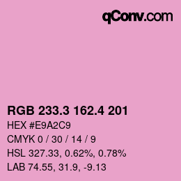 カラーコード: RGB 233.3 162.4 201 | qconv.com