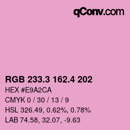 カラーコード: RGB 233.3 162.4 202 | qconv.com