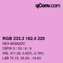 カラーコード: RGB 233.3 162.4 220 | qconv.com