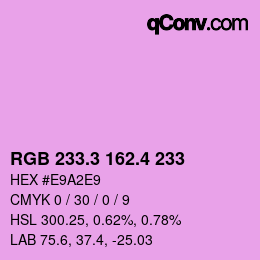 カラーコード: RGB 233.3 162.4 233 | qconv.com