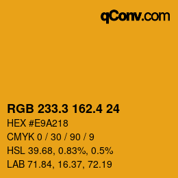 カラーコード: RGB 233.3 162.4 24 | qconv.com