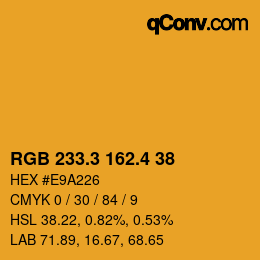 カラーコード: RGB 233.3 162.4 38 | qconv.com