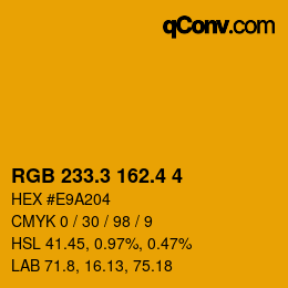 カラーコード: RGB 233.3 162.4 4 | qconv.com