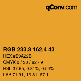 カラーコード: RGB 233.3 162.4 43 | qconv.com