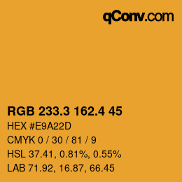 カラーコード: RGB 233.3 162.4 45 | qconv.com
