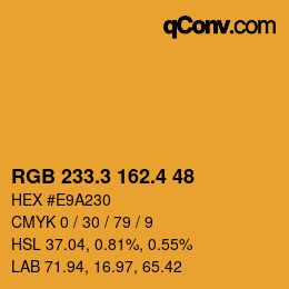 カラーコード: RGB 233.3 162.4 48 | qconv.com