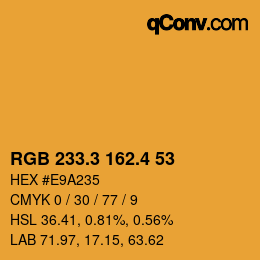 カラーコード: RGB 233.3 162.4 53 | qconv.com
