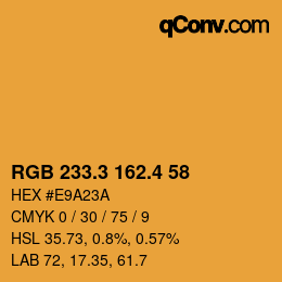 カラーコード: RGB 233.3 162.4 58 | qconv.com