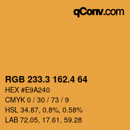 カラーコード: RGB 233.3 162.4 64 | qconv.com