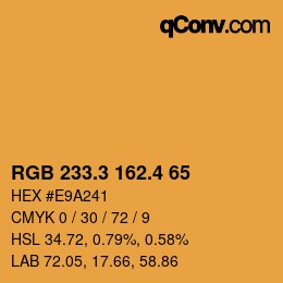 カラーコード: RGB 233.3 162.4 65 | qconv.com