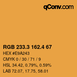 カラーコード: RGB 233.3 162.4 67 | qconv.com