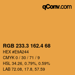 カラーコード: RGB 233.3 162.4 68 | qconv.com