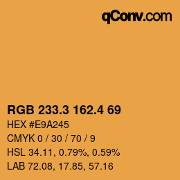 カラーコード: RGB 233.3 162.4 69 | qconv.com