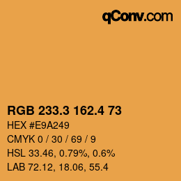 カラーコード: RGB 233.3 162.4 73 | qconv.com