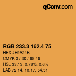 カラーコード: RGB 233.3 162.4 75 | qconv.com