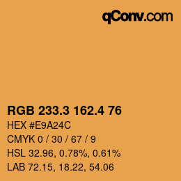 カラーコード: RGB 233.3 162.4 76 | qconv.com