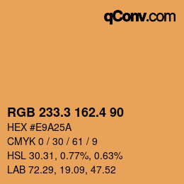 カラーコード: RGB 233.3 162.4 90 | qconv.com