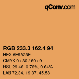 カラーコード: RGB 233.3 162.4 94 | qconv.com