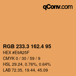 カラーコード: RGB 233.3 162.4 95 | qconv.com