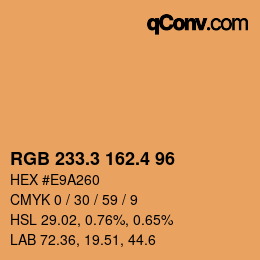 カラーコード: RGB 233.3 162.4 96 | qconv.com