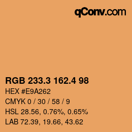 カラーコード: RGB 233.3 162.4 98 | qconv.com