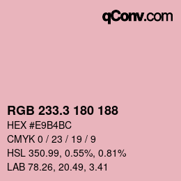 カラーコード: RGB 233.3 180 188 | qconv.com