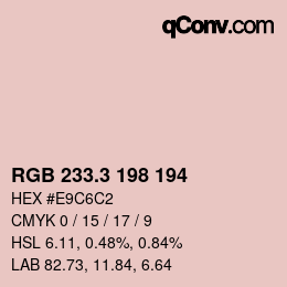 カラーコード: RGB 233.3 198 194 | qconv.com