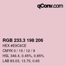カラーコード: RGB 233.3 198 206 | qconv.com