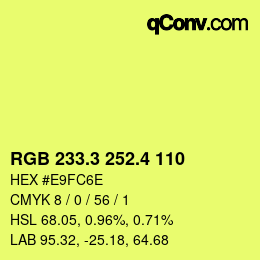 カラーコード: RGB 233.3 252.4 110 | qconv.com