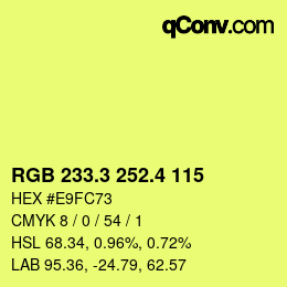 カラーコード: RGB 233.3 252.4 115 | qconv.com