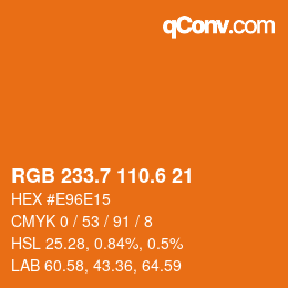 カラーコード: RGB 233.7 110.6 21 | qconv.com