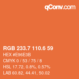 カラーコード: RGB 233.7 110.6 59 | qconv.com