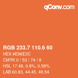 カラーコード: RGB 233.7 110.6 60 | qconv.com