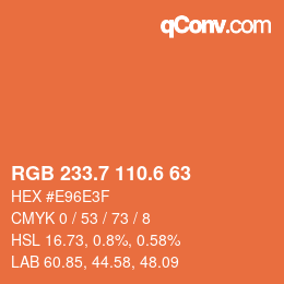 カラーコード: RGB 233.7 110.6 63 | qconv.com