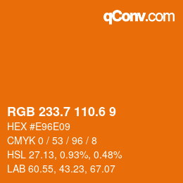 カラーコード: RGB 233.7 110.6 9 | qconv.com