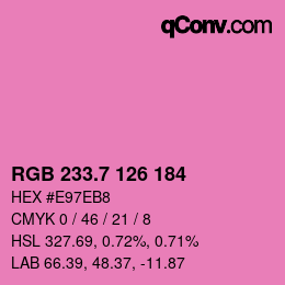 カラーコード: RGB 233.7 126 184 | qconv.com