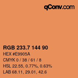 カラーコード: RGB 233.7 144 90 | qconv.com