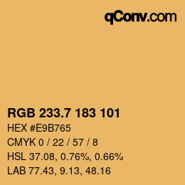 カラーコード: RGB 233.7 183 101 | qconv.com