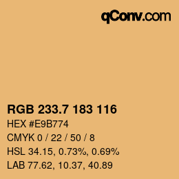 カラーコード: RGB 233.7 183 116 | qconv.com