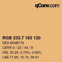 カラーコード: RGB 233.7 183 120 | qconv.com