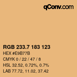 カラーコード: RGB 233.7 183 123 | qconv.com