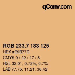 カラーコード: RGB 233.7 183 125 | qconv.com