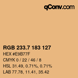 カラーコード: RGB 233.7 183 127 | qconv.com