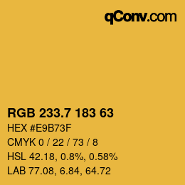 カラーコード: RGB 233.7 183 63 | qconv.com